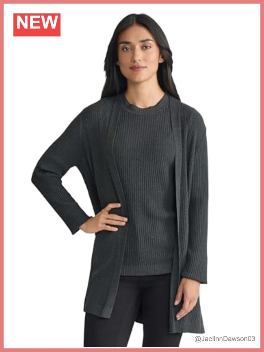 Ribbed Cardigan Sweater Long Sleeve Polyester Viscose Workwear